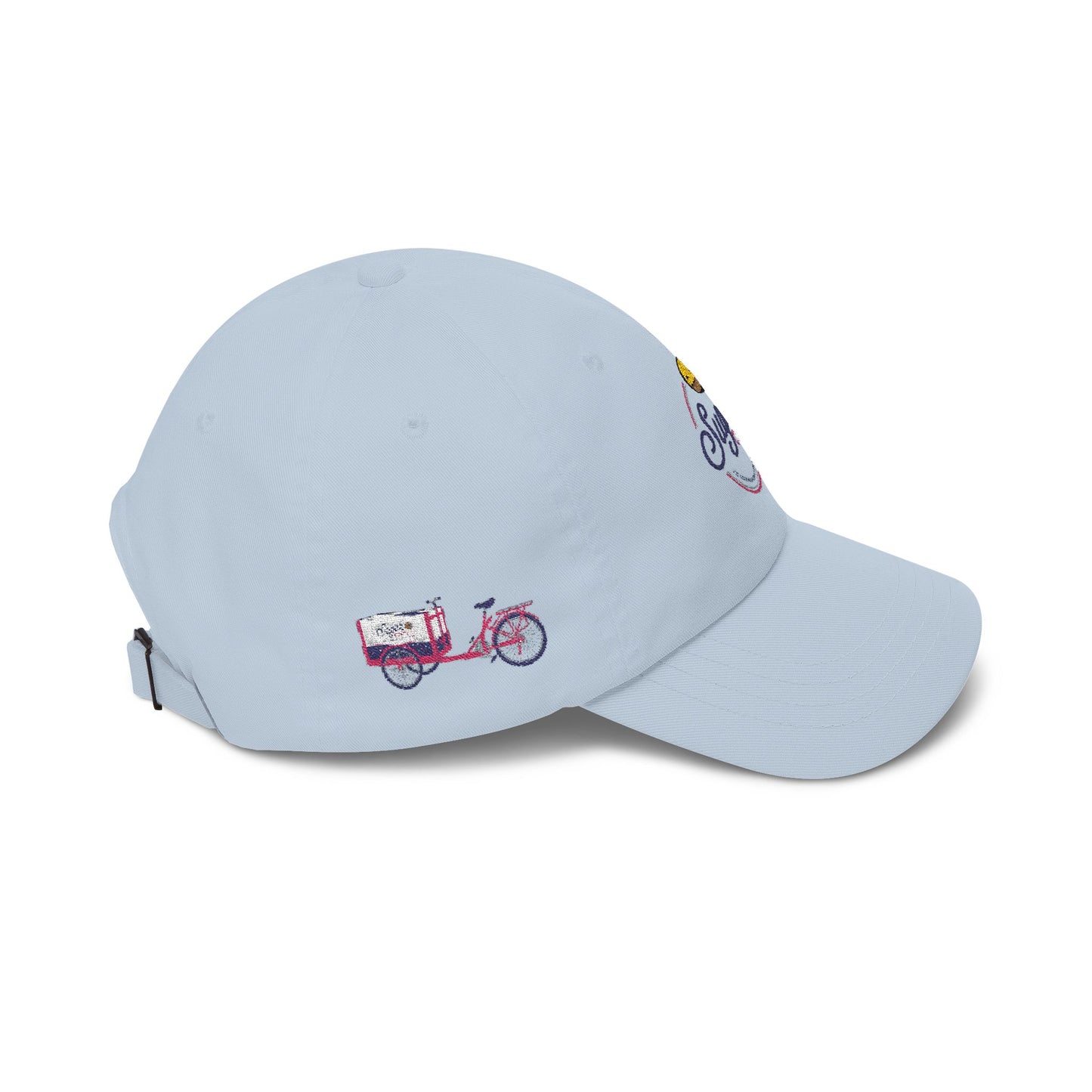 Sugar Cycle Logo Baseball Cap — Classic Dad Cap with Side Bike Detail