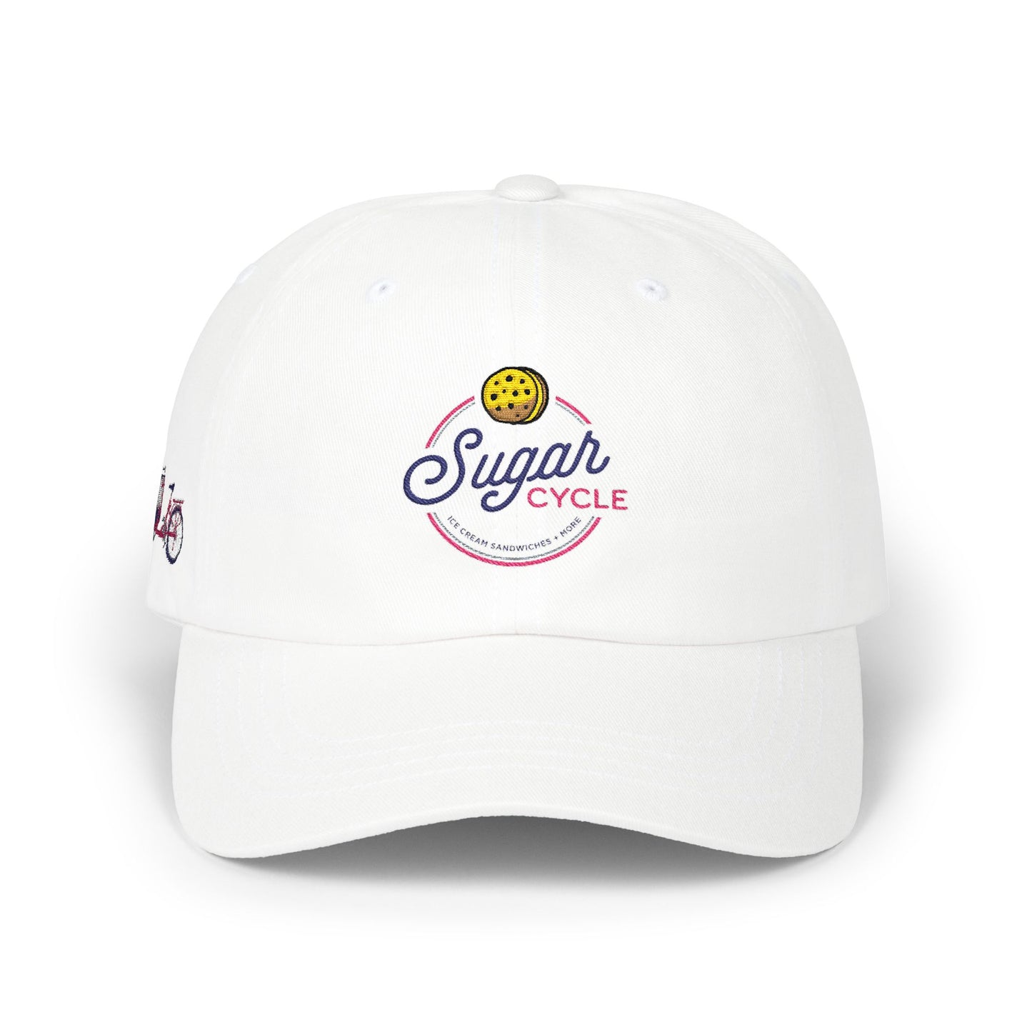 Sugar Cycle Logo Baseball Cap — Classic Dad Cap with Side Bike Detail
