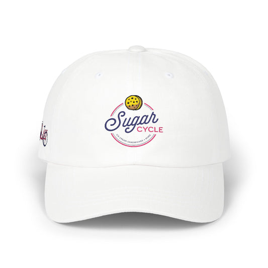 Sugar Cycle Logo Baseball Cap — Classic Dad Cap with Side Bike Detail