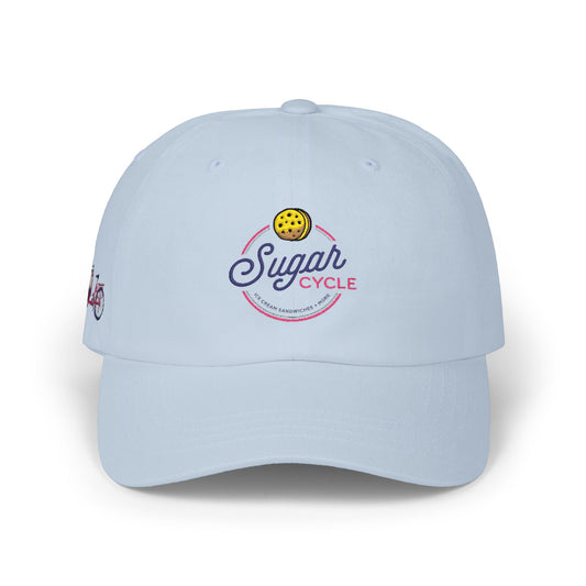 Sugar Cycle Logo Baseball Cap — Classic Dad Cap with Side Bike Detail