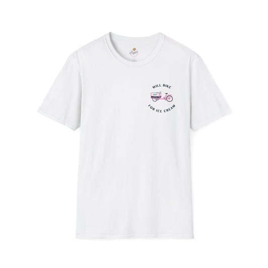 Will Bike for Ice Cream Unisex Softstyle T-Shirt