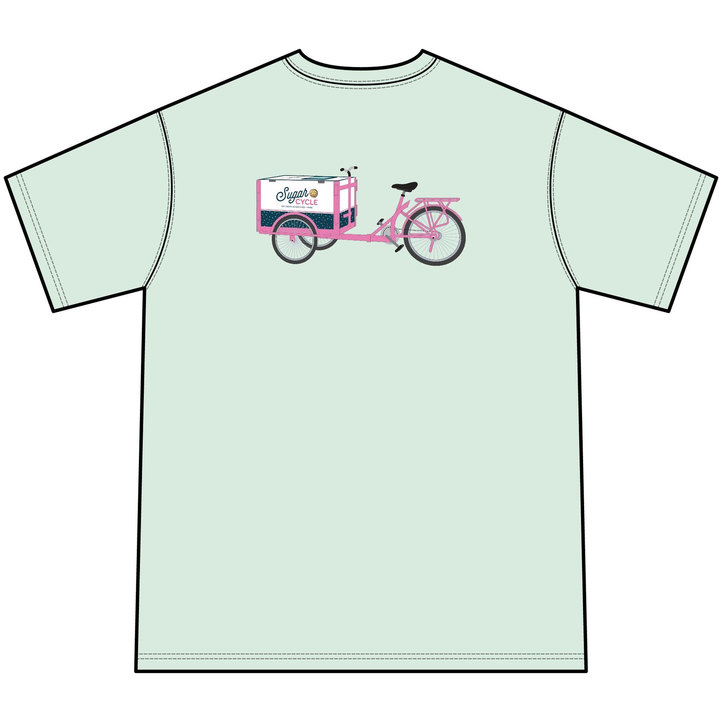 Sugar Cycle Youth Tee — Mint Tie-Dye Cookie Logo Shirt